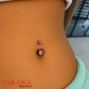 Piercing nombril titane CZ 4 et 6mm