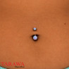 Piercing nombril titane pierre d'opale 5 et 8mm