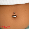 Piercing nombril en titane serti de 5 CZ