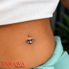 Piercing nombril en titane serti de 5 CZ