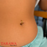 Piercing nombril anneau articulé en titane doré