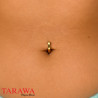 Piercing nombril anneau articulé en titane doré