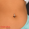 Piercing nombril anneau articulé avec CZ en titane or rose