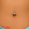 Piercing nombril anneau articulé avec CZ en titane or rose
