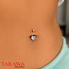 Piercing nombril coeur Or blanc - Tarawa.com