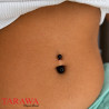 Piercing nombril double bille titane noir - Tarawa Piercing