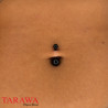 Piercing nombril double bille titane noir - Tarawa Piercing