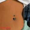 Piercing nombril double bille titane anodisé bleu - Tarawa Piercing