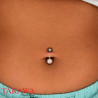 Piercing nombril perle de culture 8 mm bouton rose - Tarawa