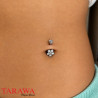Piercing Nombril Fleur oxyde de zirconium - Tarawa.com