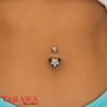 Piercing Nombril Fleur oxyde de zirconium - Tarawa.com