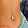 Piercing Nombril Pierre Quartz rose - Tarawa.com