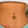 Piercing Nombril oeil du Tigre - Piercing Acier chirurgical - Tarawa.com
