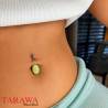 Piercing Nombril Pierre semi précieuse - Piercing Amazonite - Tarawa.com