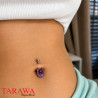 Piercing Nombril pierre semi précieuse - Piecing améthyste - Tarawa.com