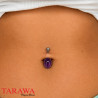 Piercing Nombril pierre semi précieuse - Piecing améthyste - Tarawa.com