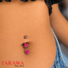 Piercing nombril double rose