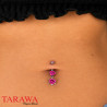 Piercing nombril double rose