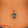Piercing nombril double rose