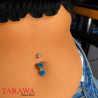 Piercing nombril double rose