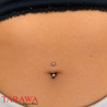 Banane or blanc 14 carats 1,6 mm