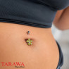 Piercing nombril fleur argent et cristaux