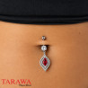 Piercing nombril marquise et multi strass