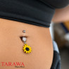 Piercing nombril fleur de tournesol