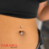 Piercing nombril classique acier couleur or