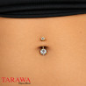Piercing nombril classique acier couleur or