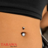 Piercing nombril classique acier noir
