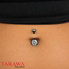 Piercing nombril classique acier noir