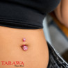 Piercing nombril Bioflex bille acrylique paillette