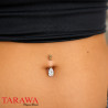 Piercing nombril goutte 9mm or massif