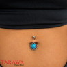 Piercing nombril tourbillon pierre Turquoise synthétique