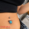 Piercing nombril tourbillon pierre Turquoise synthétique