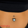 Piercing nombril tourbillon pierre Opale synthétique