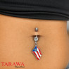 Piercing nombril drapeau de Porto Rico