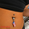 Piercing nombril drapeau de Porto Rico