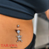 piercing nombril skull os en croix