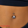 Piercing nombril éléphant coloré antique