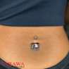 Piercing nombril éléphant coloré antique