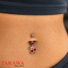 Piercing nombril cerise
