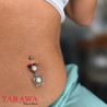 Piercing nombril fleur opale