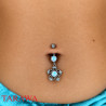 Piercing nombril fleur opale