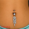Piercing Nombril feuilles fines