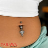 Piercing nombril tête d’éléphant pendant