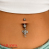 Piercing nombril tête d’éléphant pendant