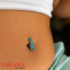 Piercing nombril inversé 5 cristaux