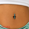 Piercing nombril inversé 5 cristaux